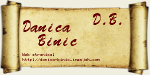 Danica Binić vizit kartica